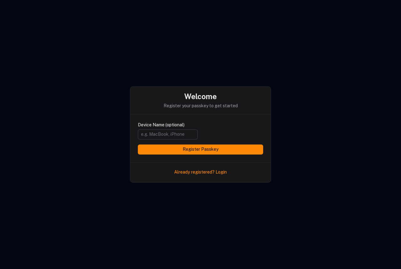 Register your passkey