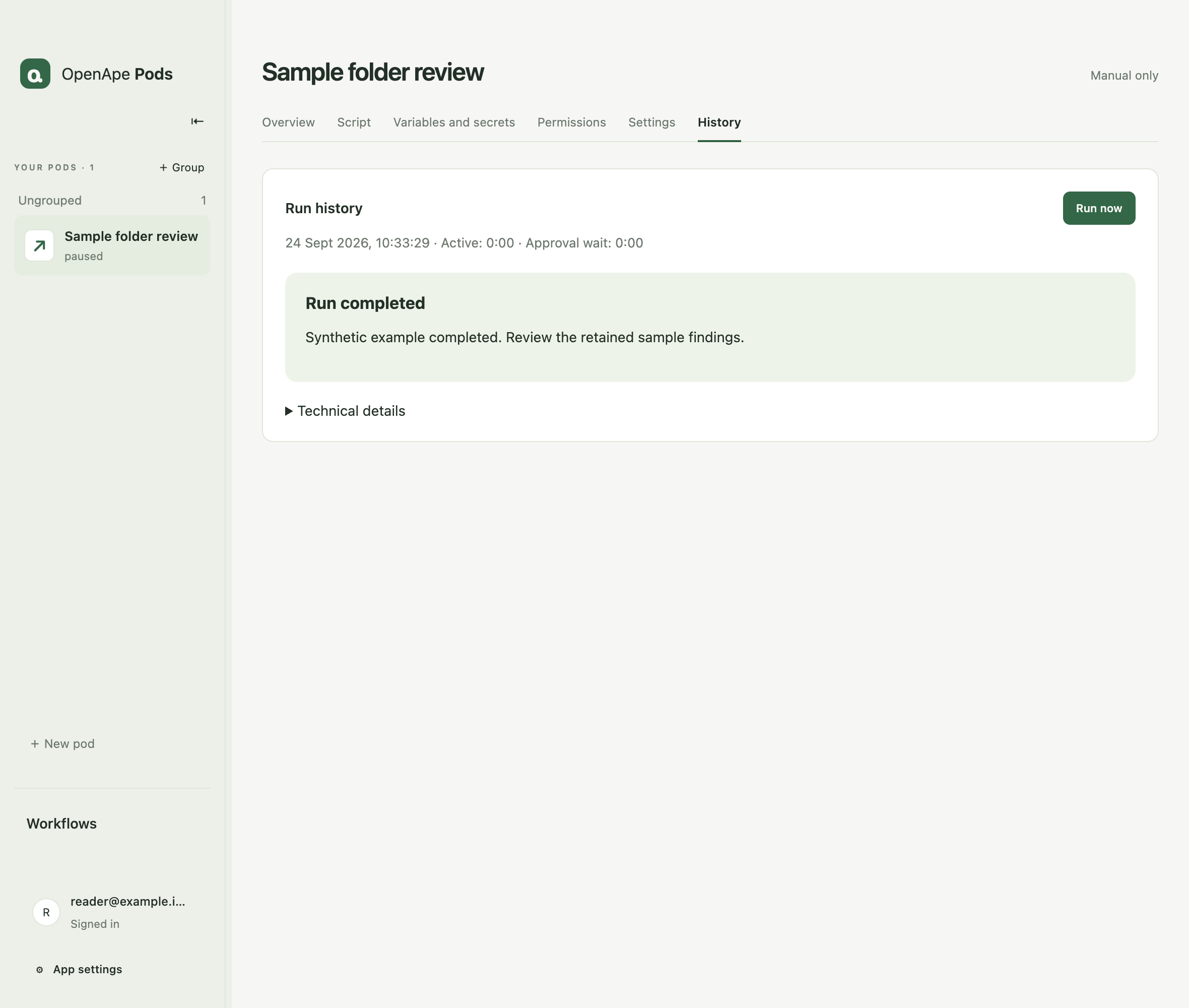 Run manually and check the result