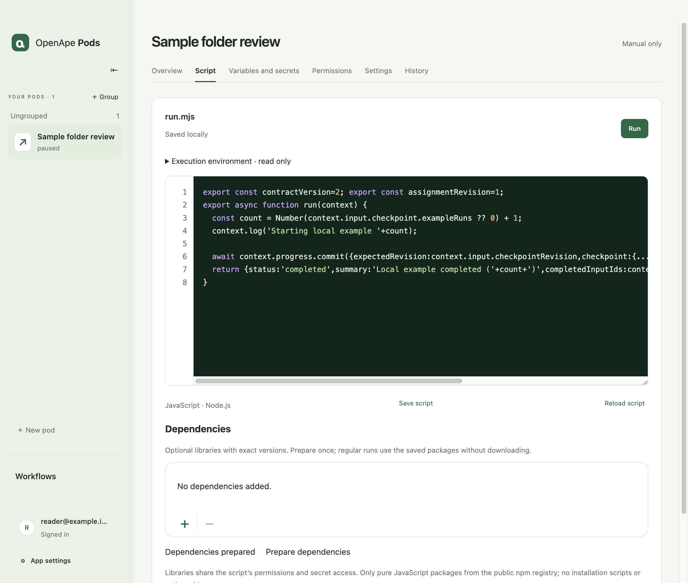 Further detail: Inspect and edit your script