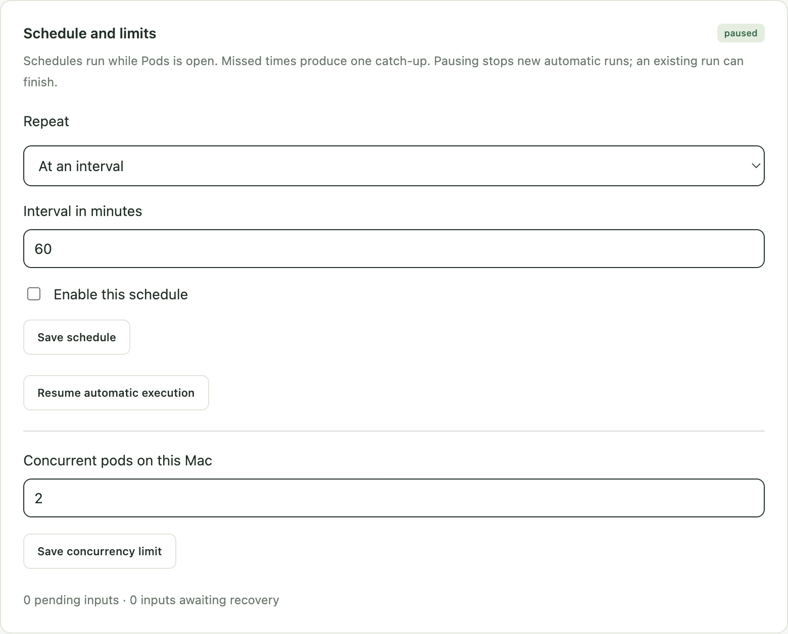 Enable a schedule deliberately