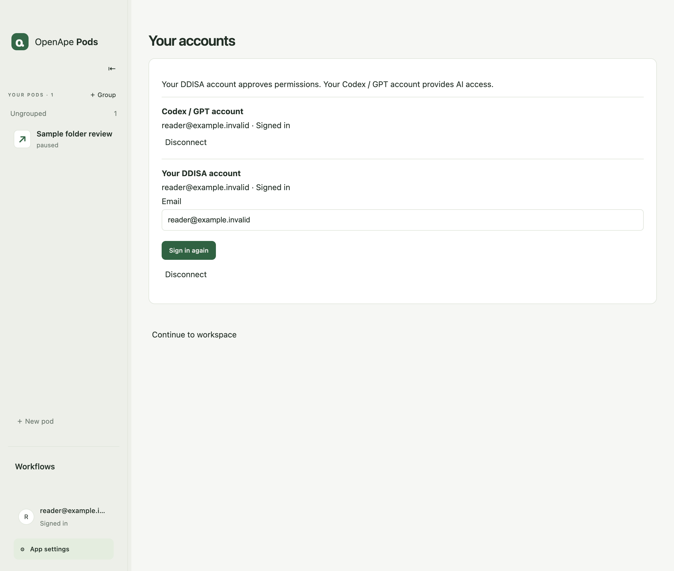 Connect your personal accounts